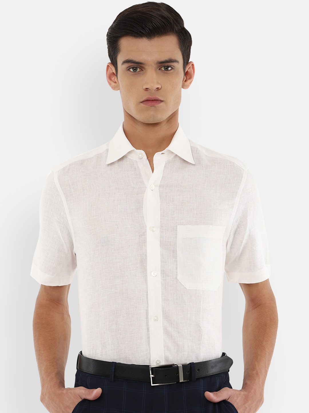 

Louis Philippe Men Cream-Coloured Formal Shirt