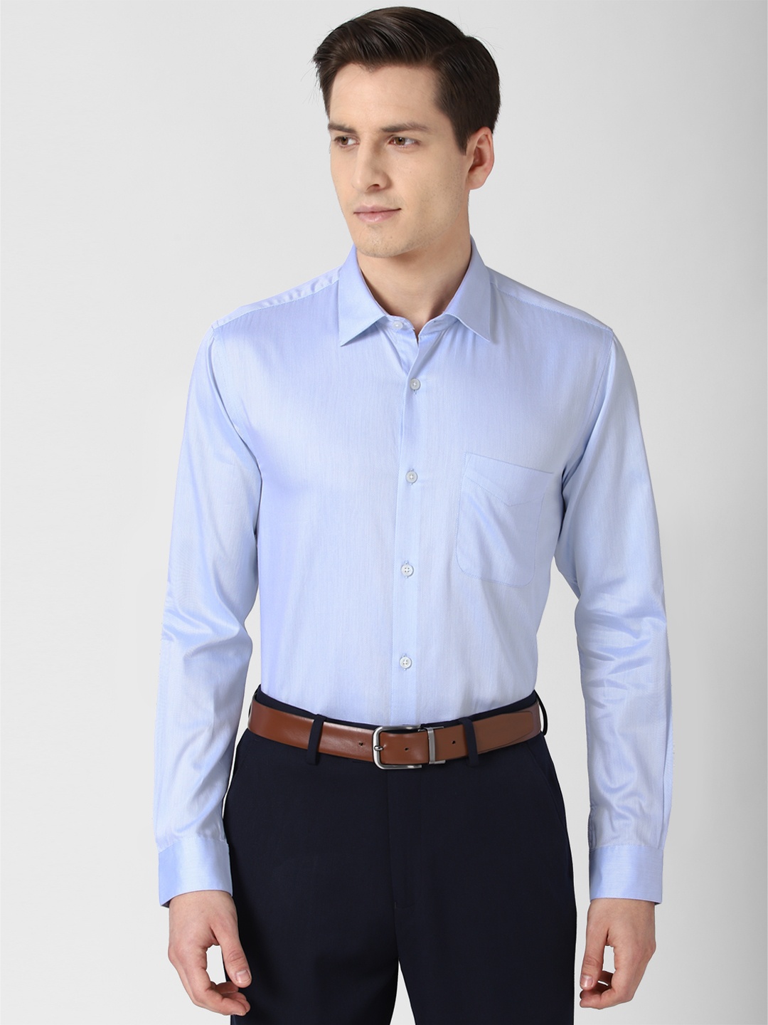 

Peter England Elite Men Blue Formal Cotton Shirt