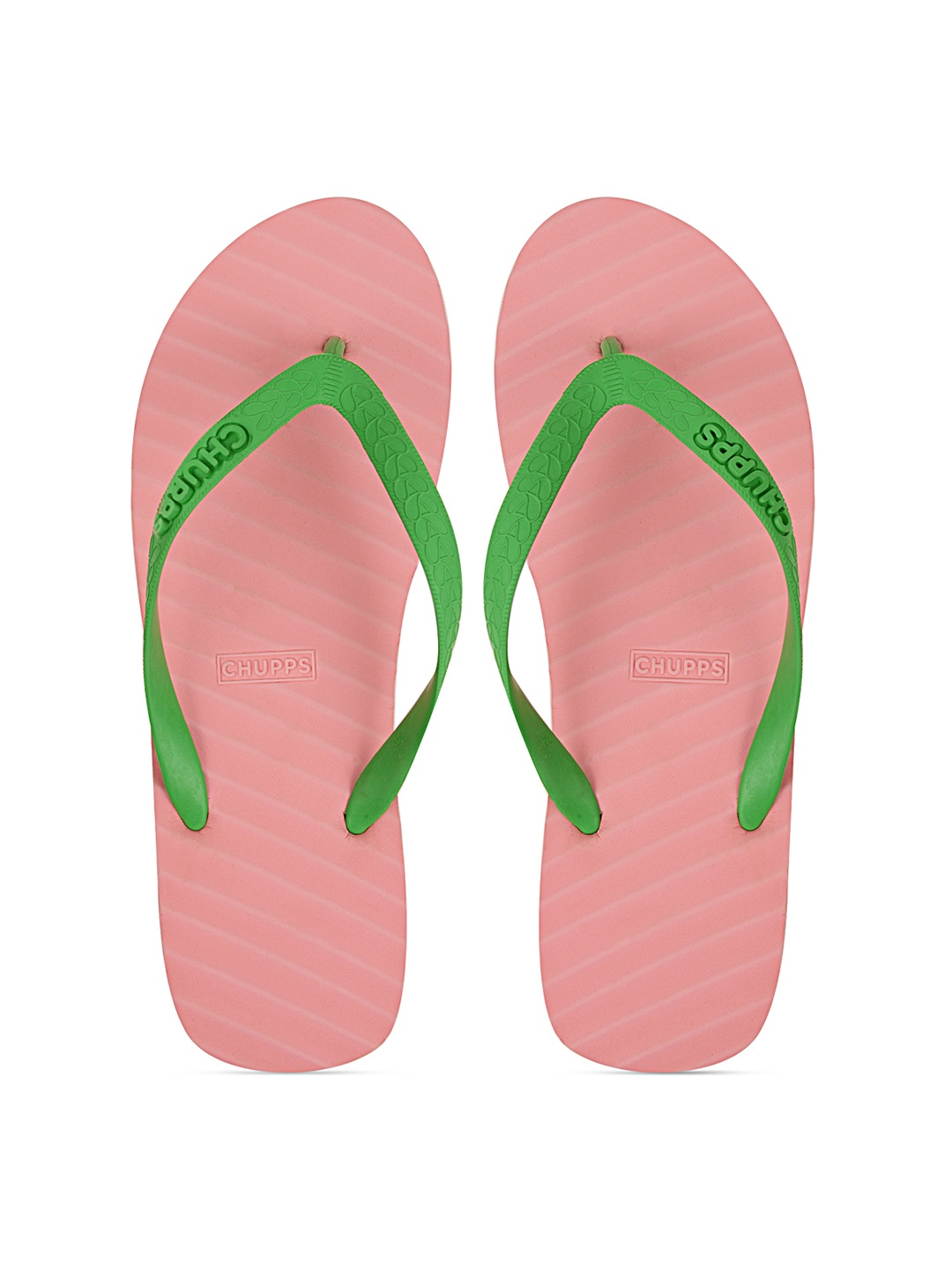 

CHUPPS Men Pink & Green Rubber Sustainable Thong Flip-Flops