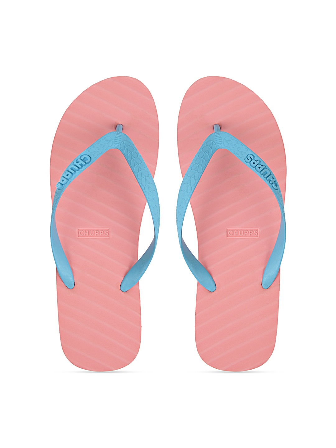 

CHUPPS Men Pink & Blue Rubber Sustainable Thong Flip-Flops