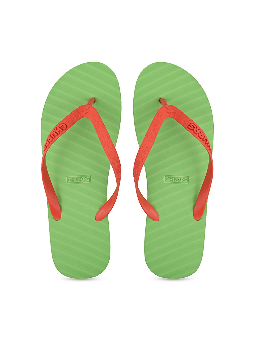 

CHUPPS Men Green & Red Rubber Sustainable Thong Flip-Flops