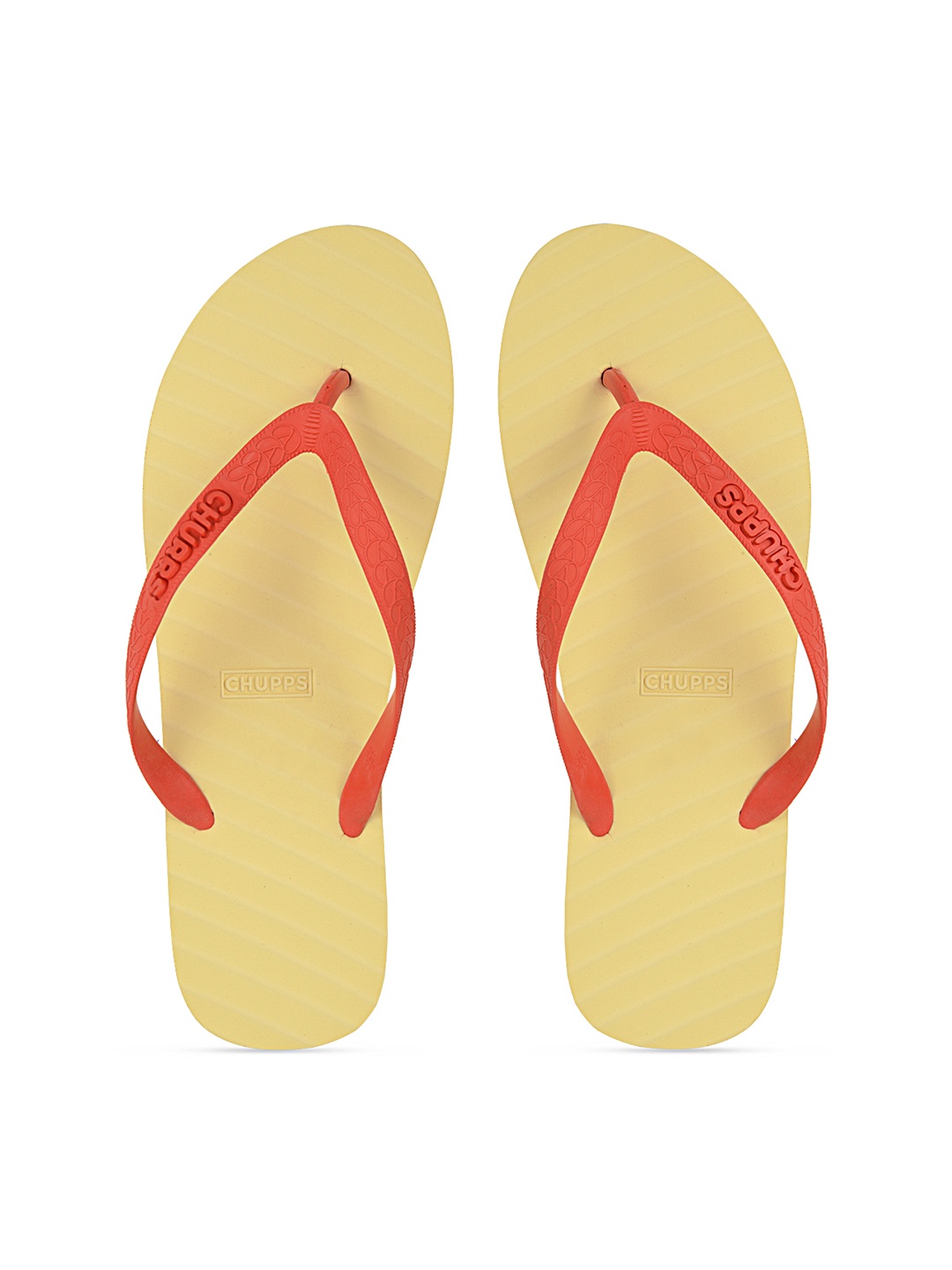 

CHUPPS Men Yellow & Red Rubber Sustainable Thong Flip-Flops