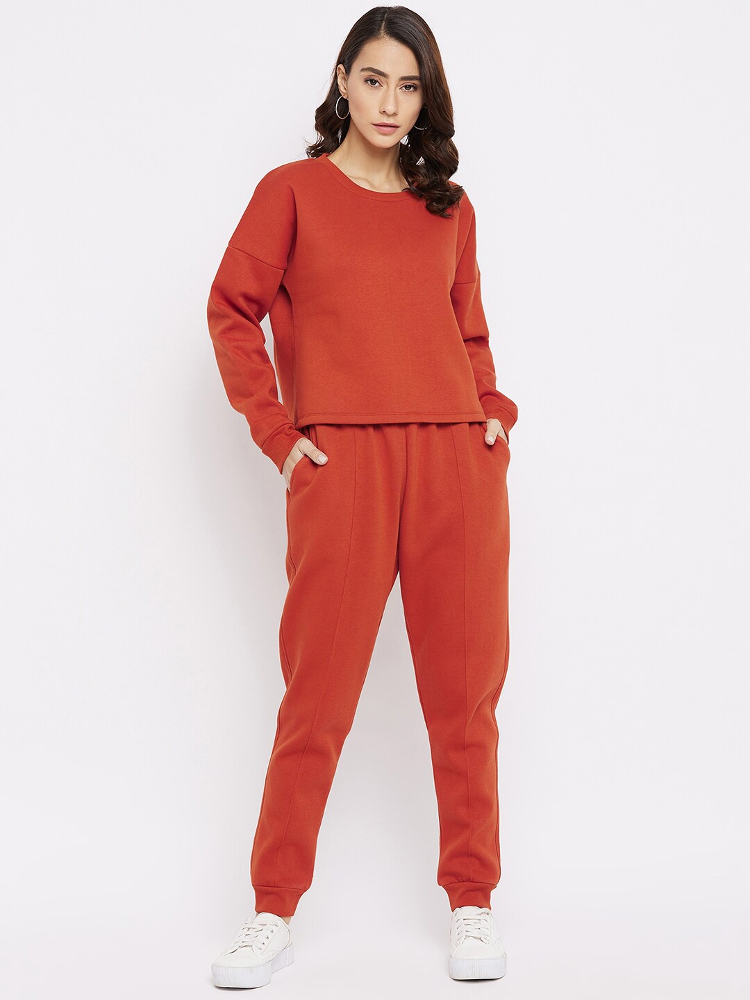 

Nun Women Rust Fleece Sweatshirt with Jogger