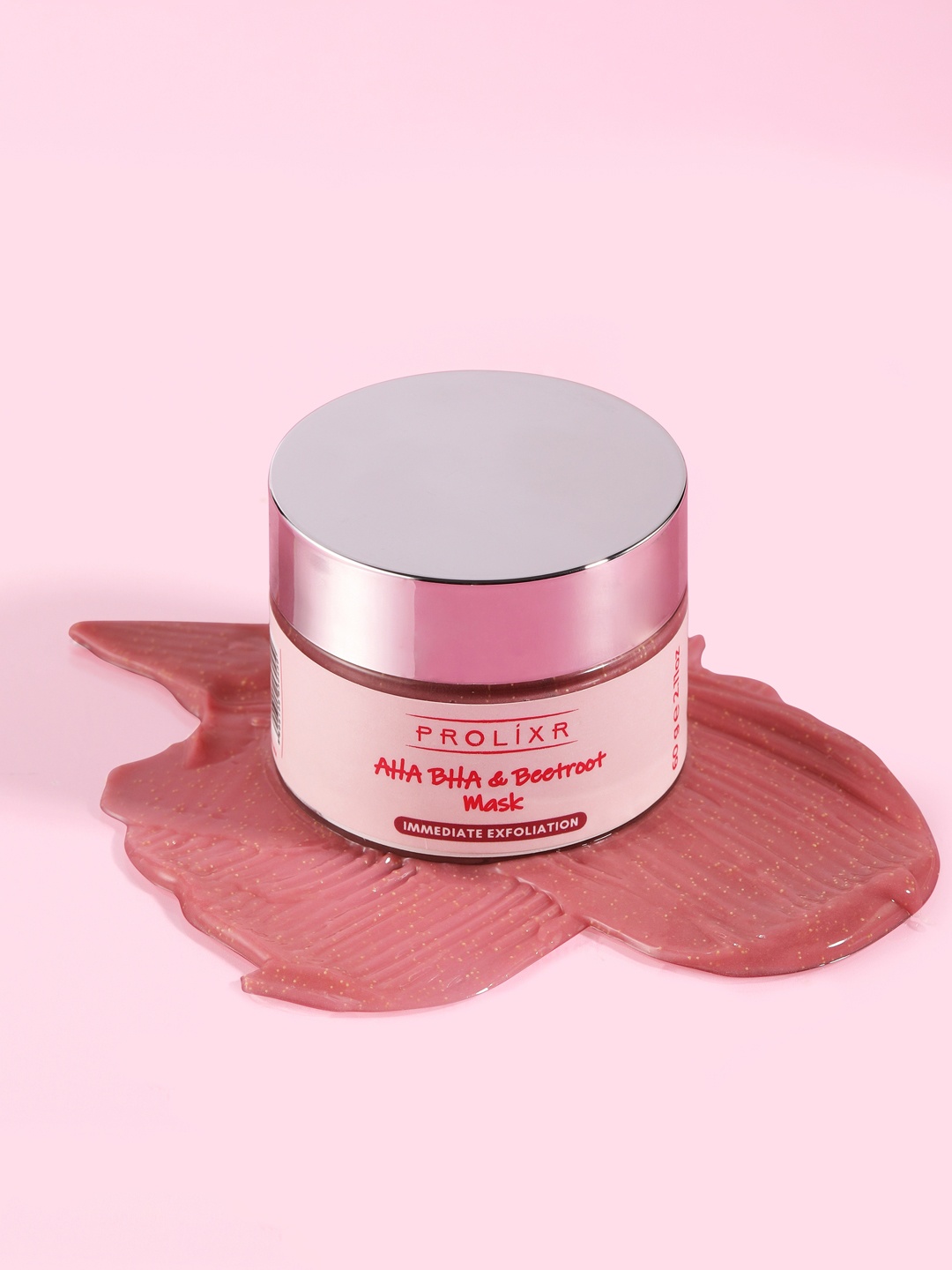 

PROLIXR AHA BHA & Beetroot Immediate Exfoliation Mask for Deep Exfoliation - 60 g, Pink
