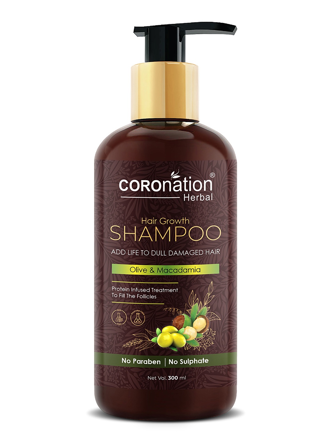 

COROnation Herbal Hair Growth Shampoo With Olive & Macadamia Oil - 300 ml, White