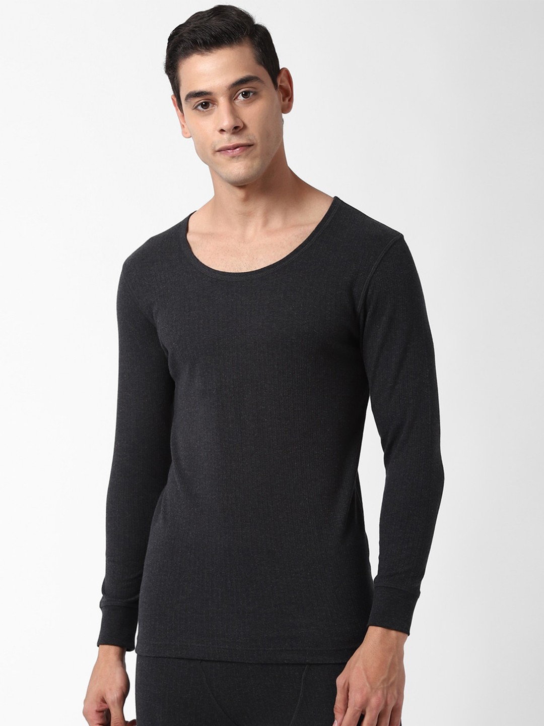 

Peter England Men Grey Thermal T-shirt, Charcoal