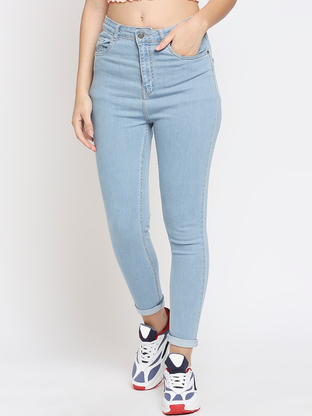 

FREAKINS Women Blue Skin Tight Super Skinny Fit High-Rise Stretchable Jeans