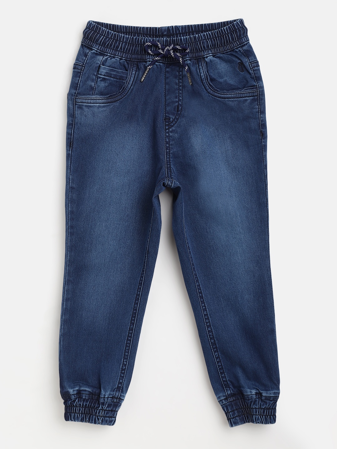 

Gini and Jony Boys Navy Blue Faded Denim Joggers