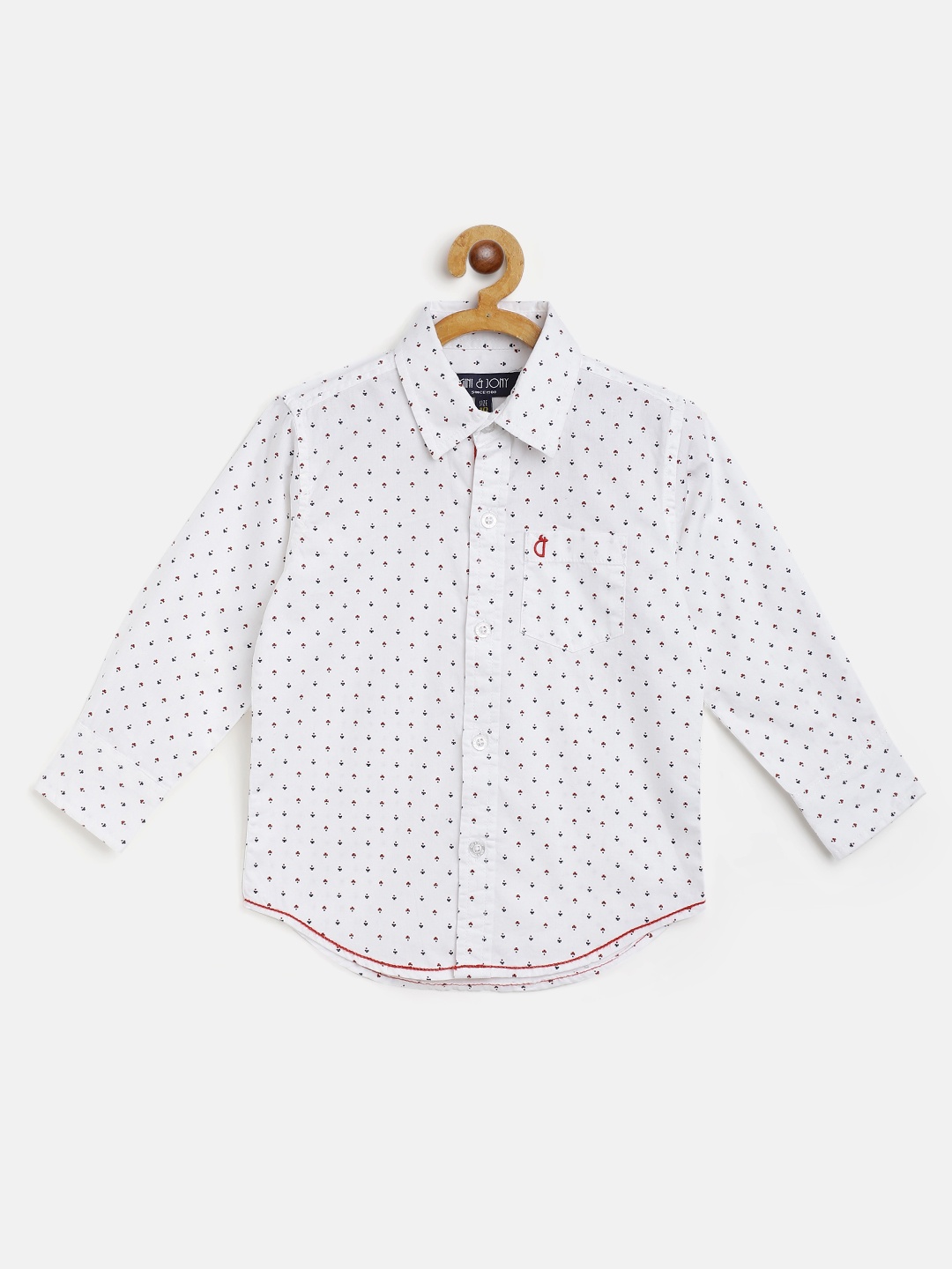 

Gini and Jony Boys White & Navy Blue Cotton Micro Ditsy Print Casual Shirt