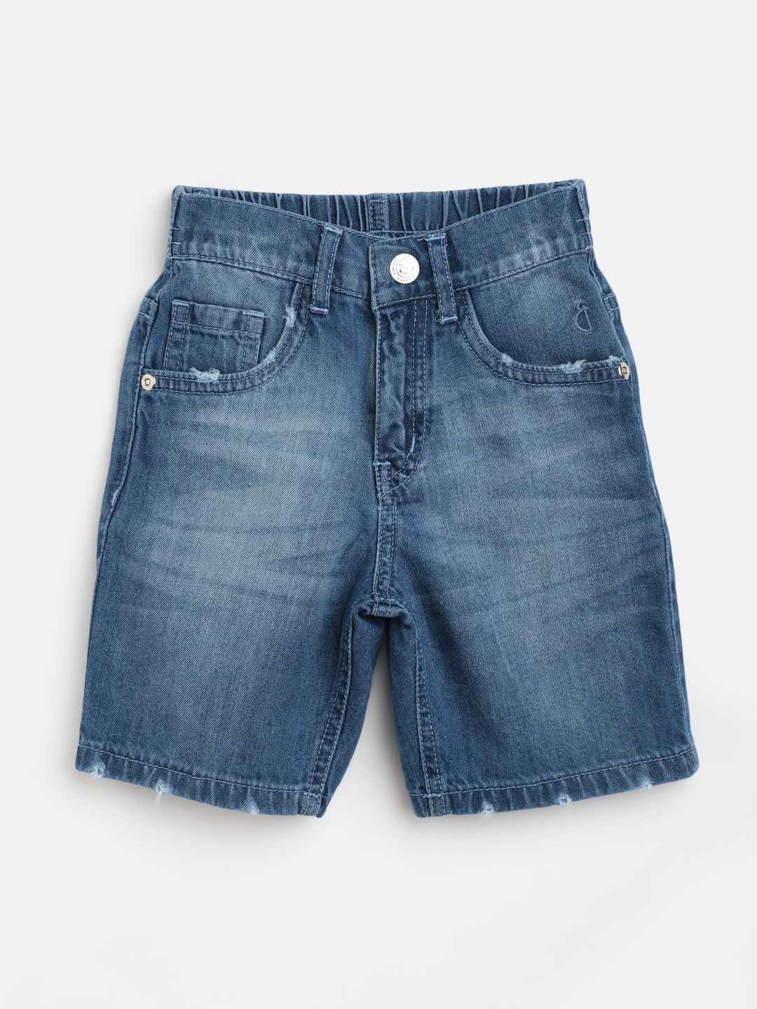 

Gini and Jony Boys Blue Light-Fade Denim Shorts