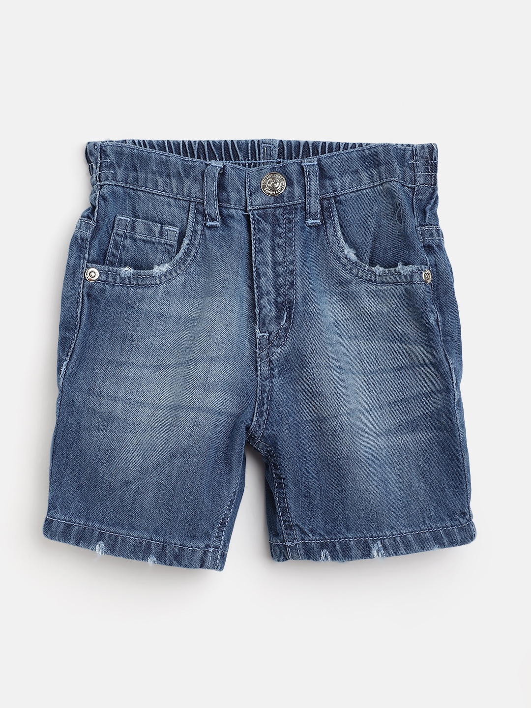 

Gini and Jony Boys Blue Light-Fade Denim Shorts