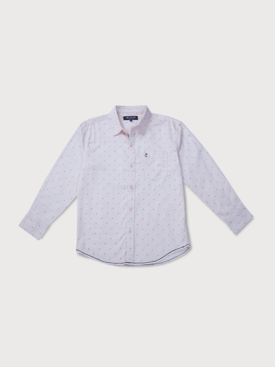 

Gini and Jony Boys Off White & Navy Pure Cotton Ditsy Print Casual Shirt