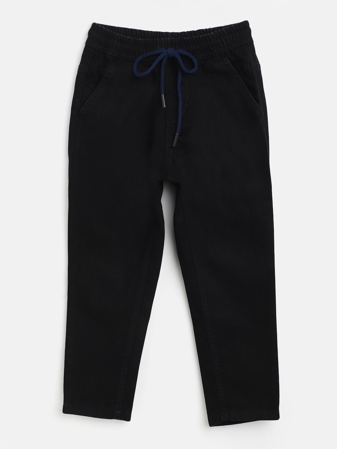 

Gini and Jony Boys Black Solid Cotton Jeans