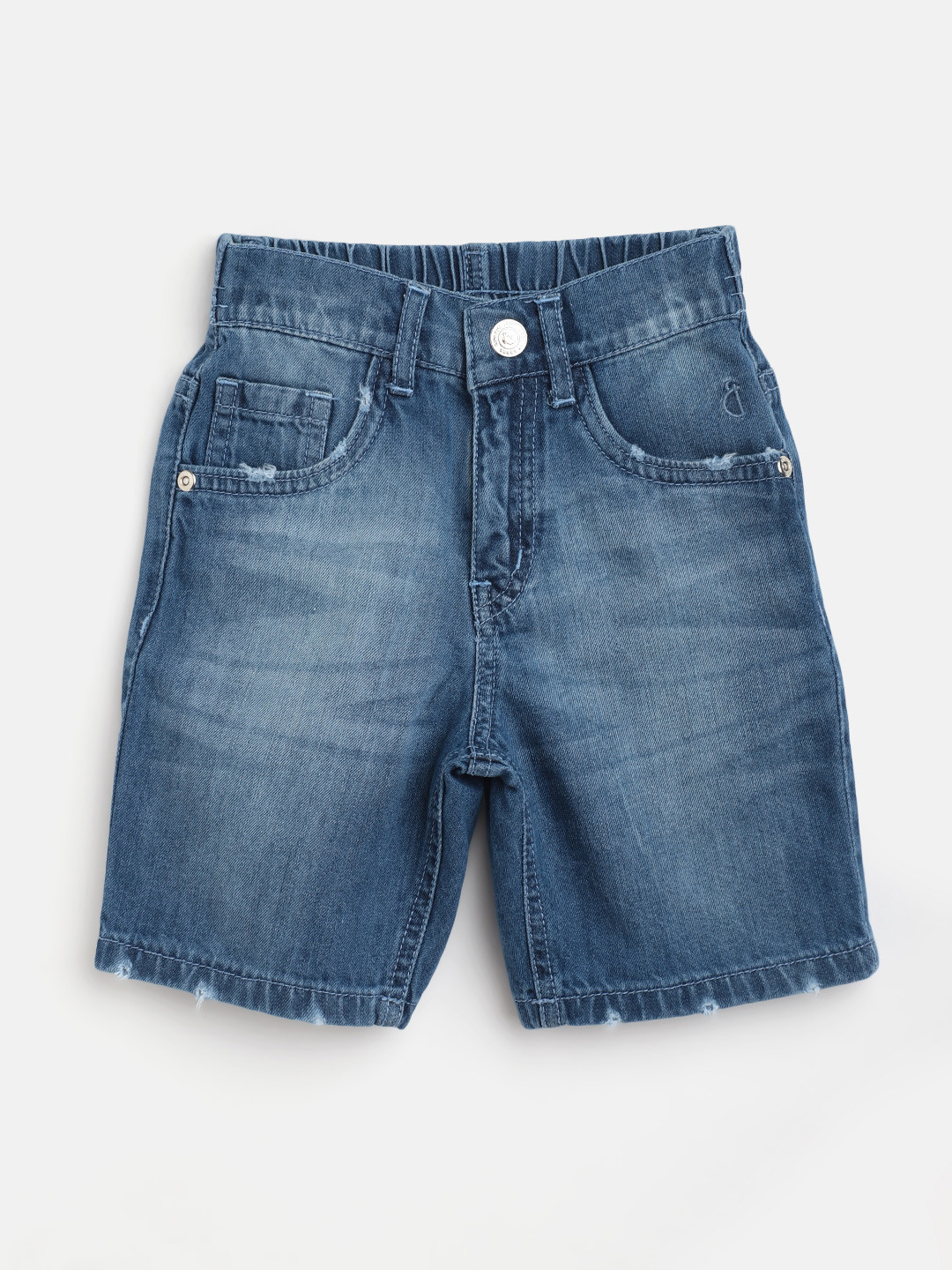 

Gini and Jony Boys Blue Light-Fade Denim Shorts