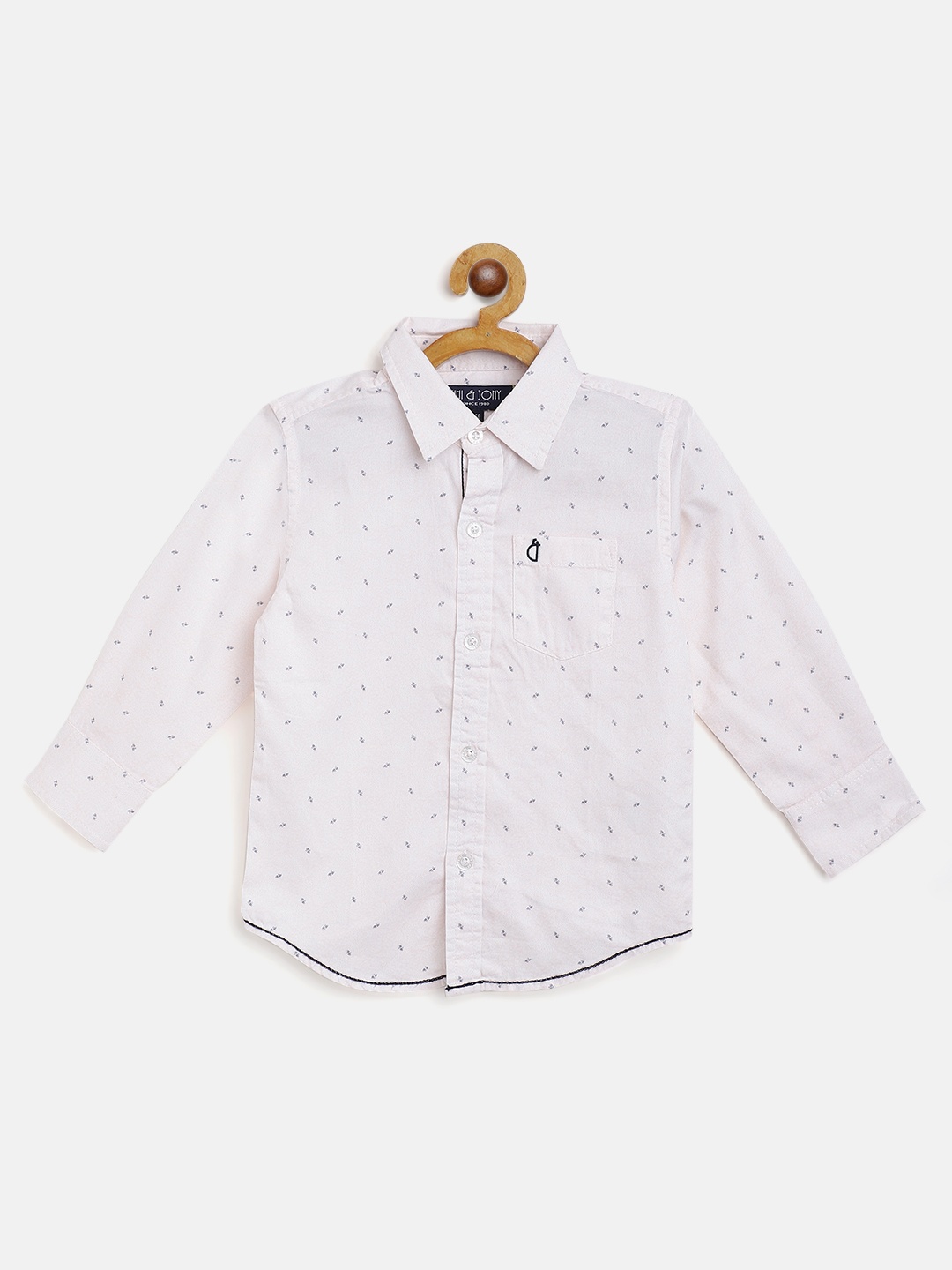 

Gini and Jony Boys Off White & Navy Pure Cotton Ditsy Print Casual Shirt