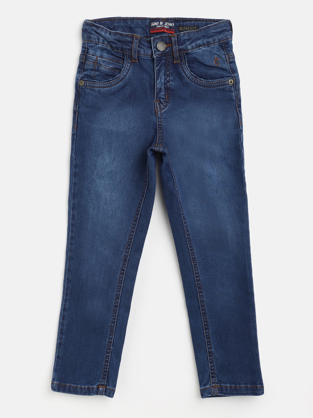 

Gini and Jony Boys Navy Blue Light Fade Stretchable Jeans