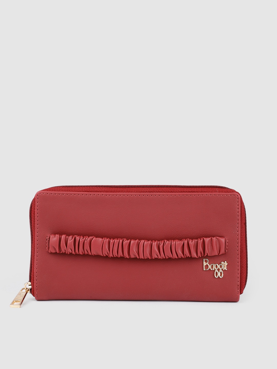 

Baggit Women Burgundy Solid Zip Around Wallet