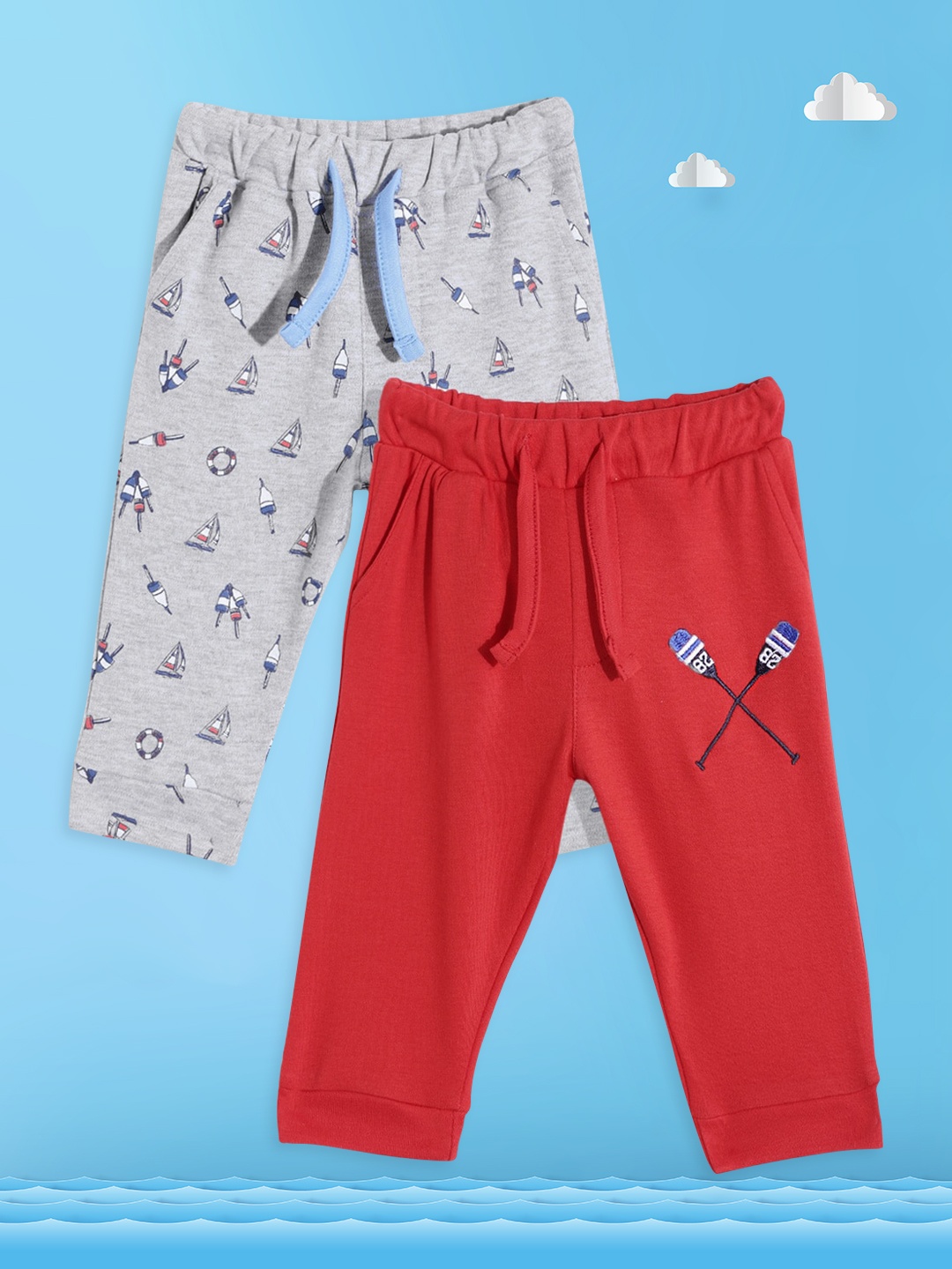 

YK Infant Boys Pack of 2 Joggers, Red