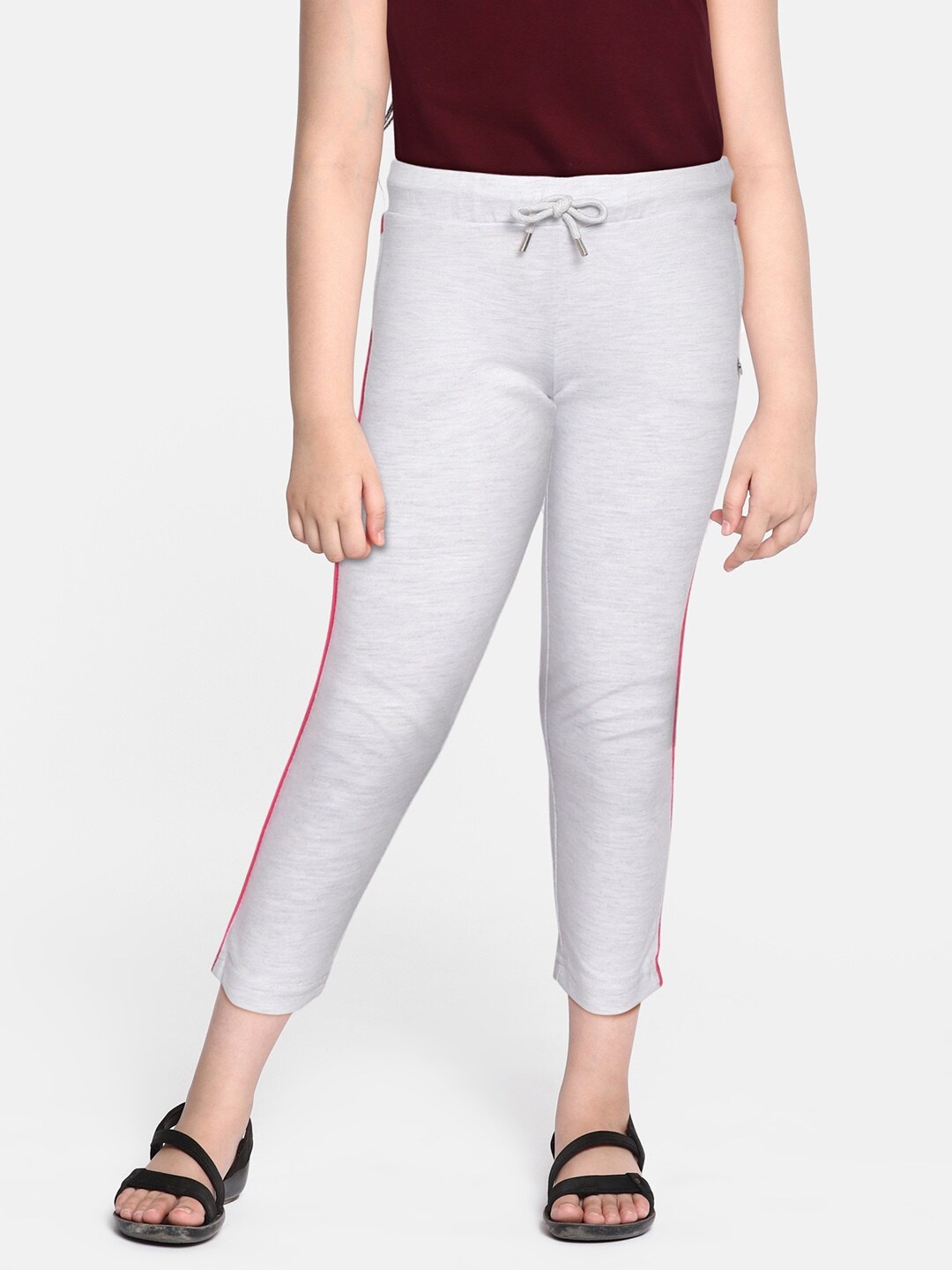 

Monte Carlo Girls Grey Melange Solid Track Pants