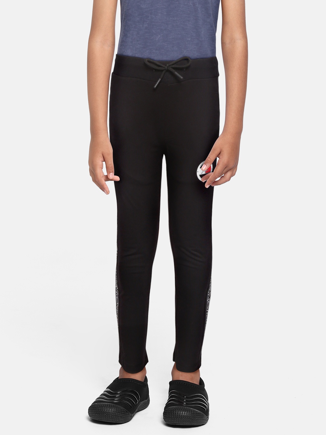 

Monte Carlo Boys Black & White Solid Track Pants
