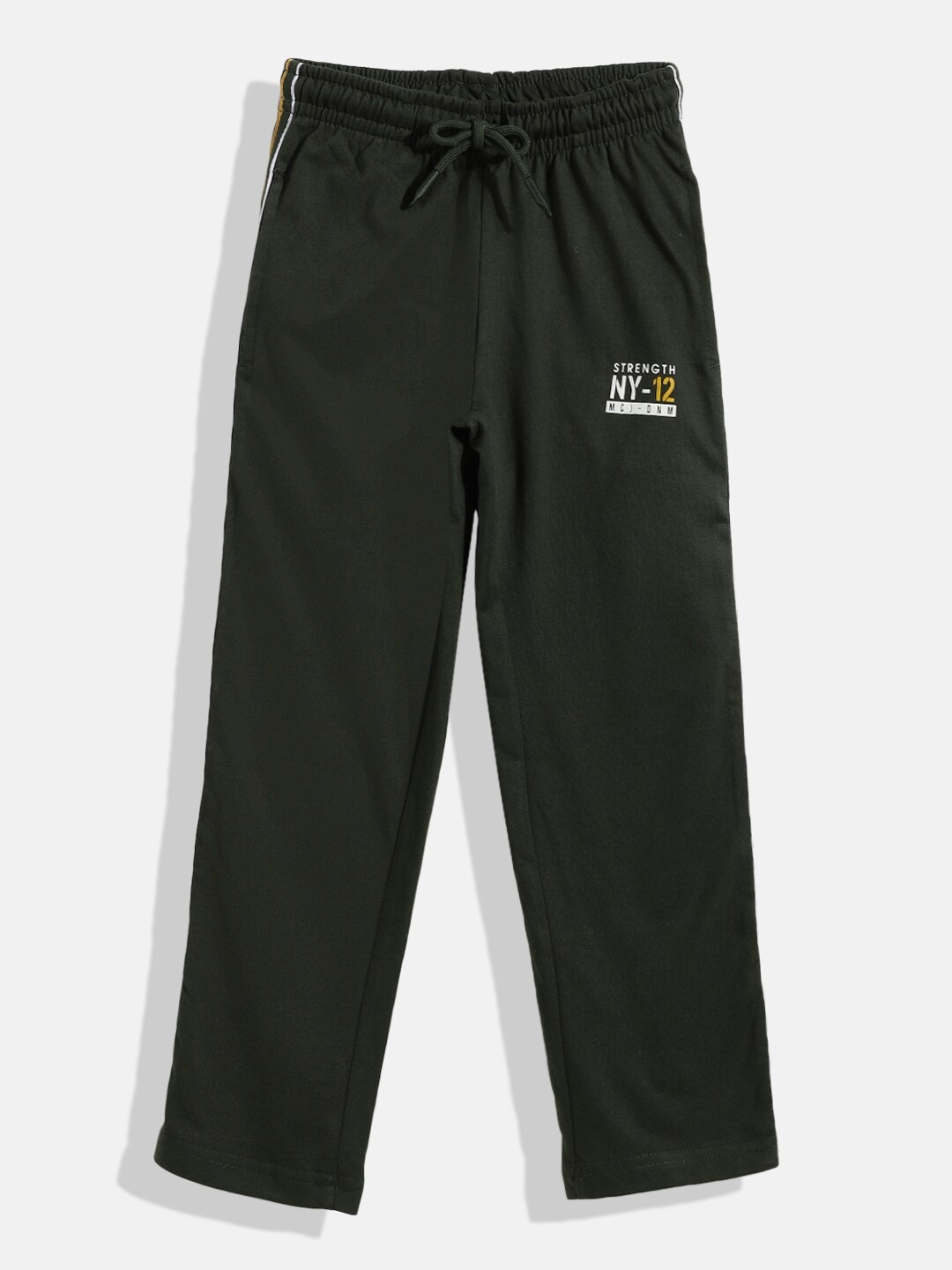 

Monte Carlo Boys Olive Green Solid Cotton Track Pants