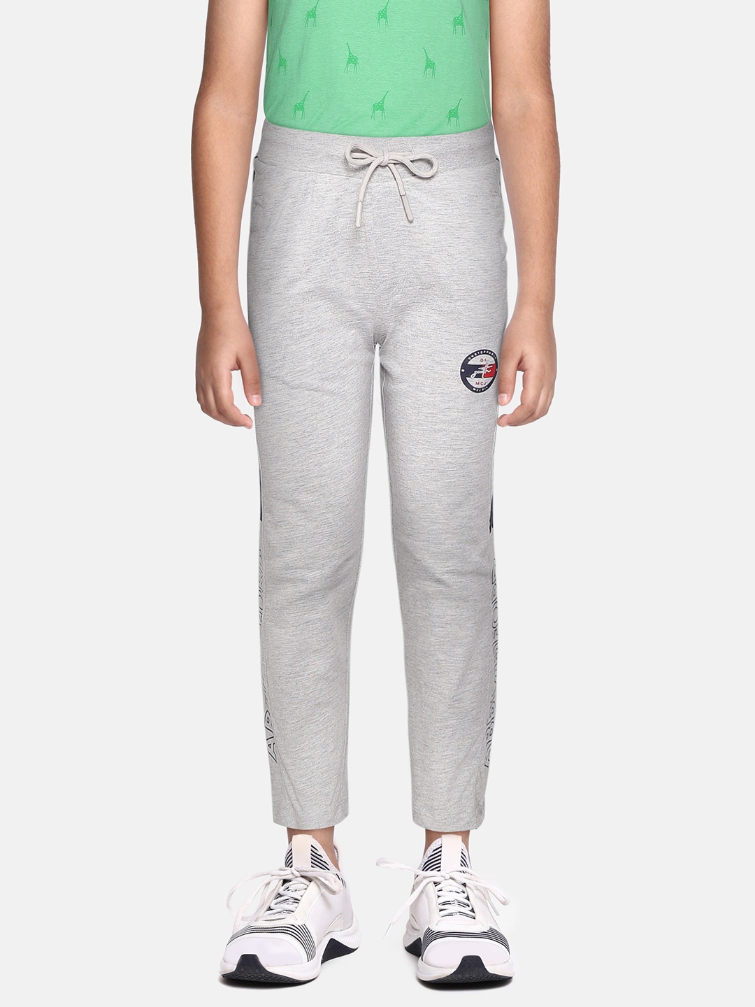

Monte Carlo Boys Grey Melange Solid Track Pants