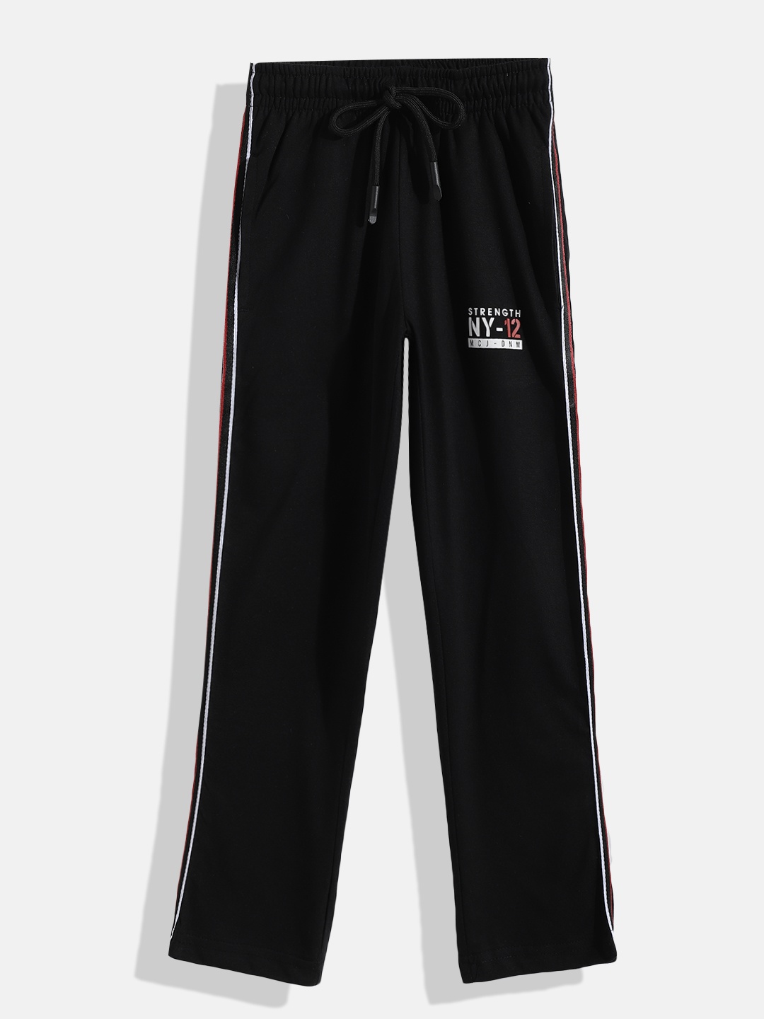 

Monte Carlo Boys Black Printed Detail Track Pants with Side Stripes