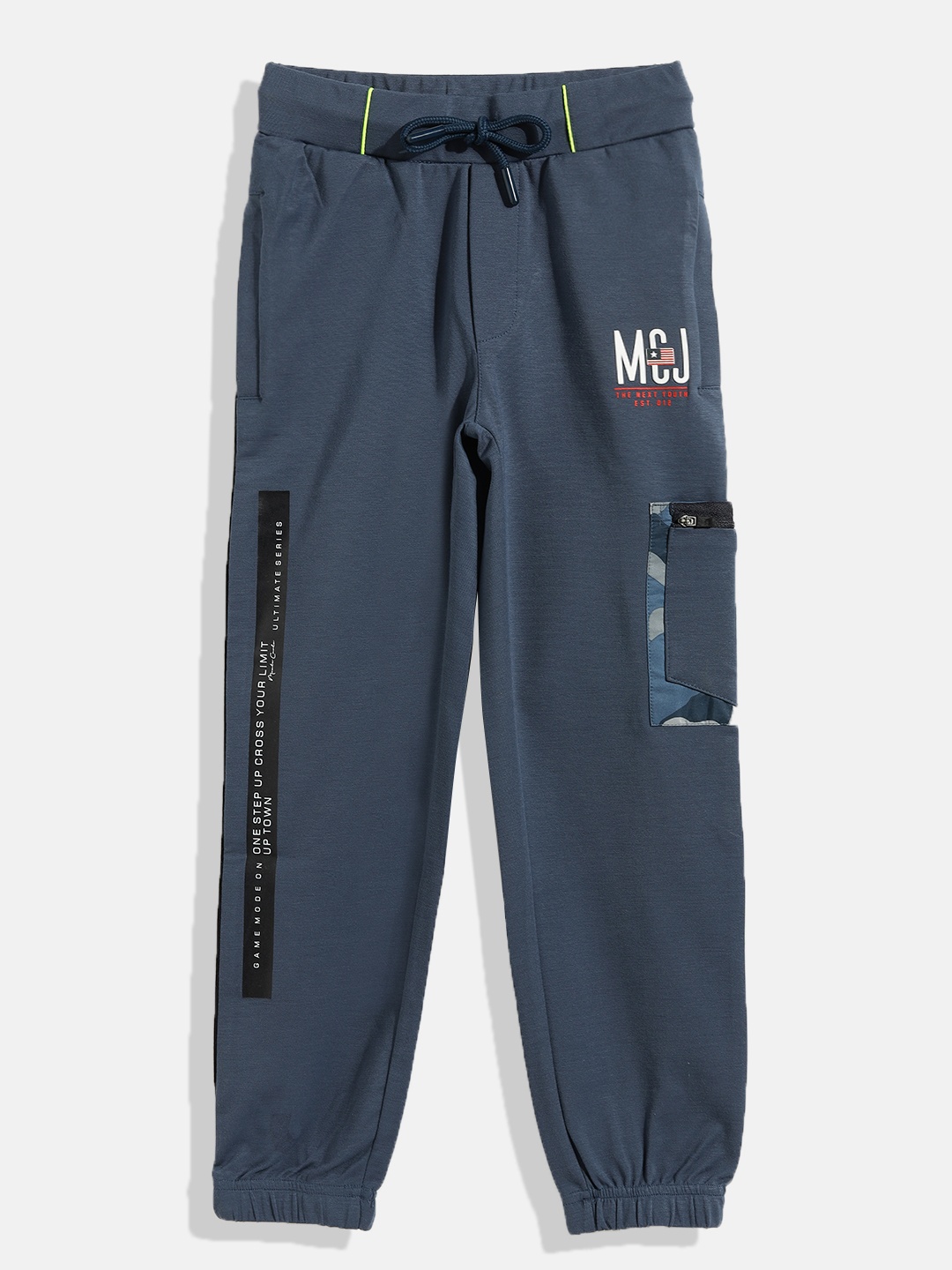 

Monte Carlo Boys Teal Blue Printed Detail Joggers