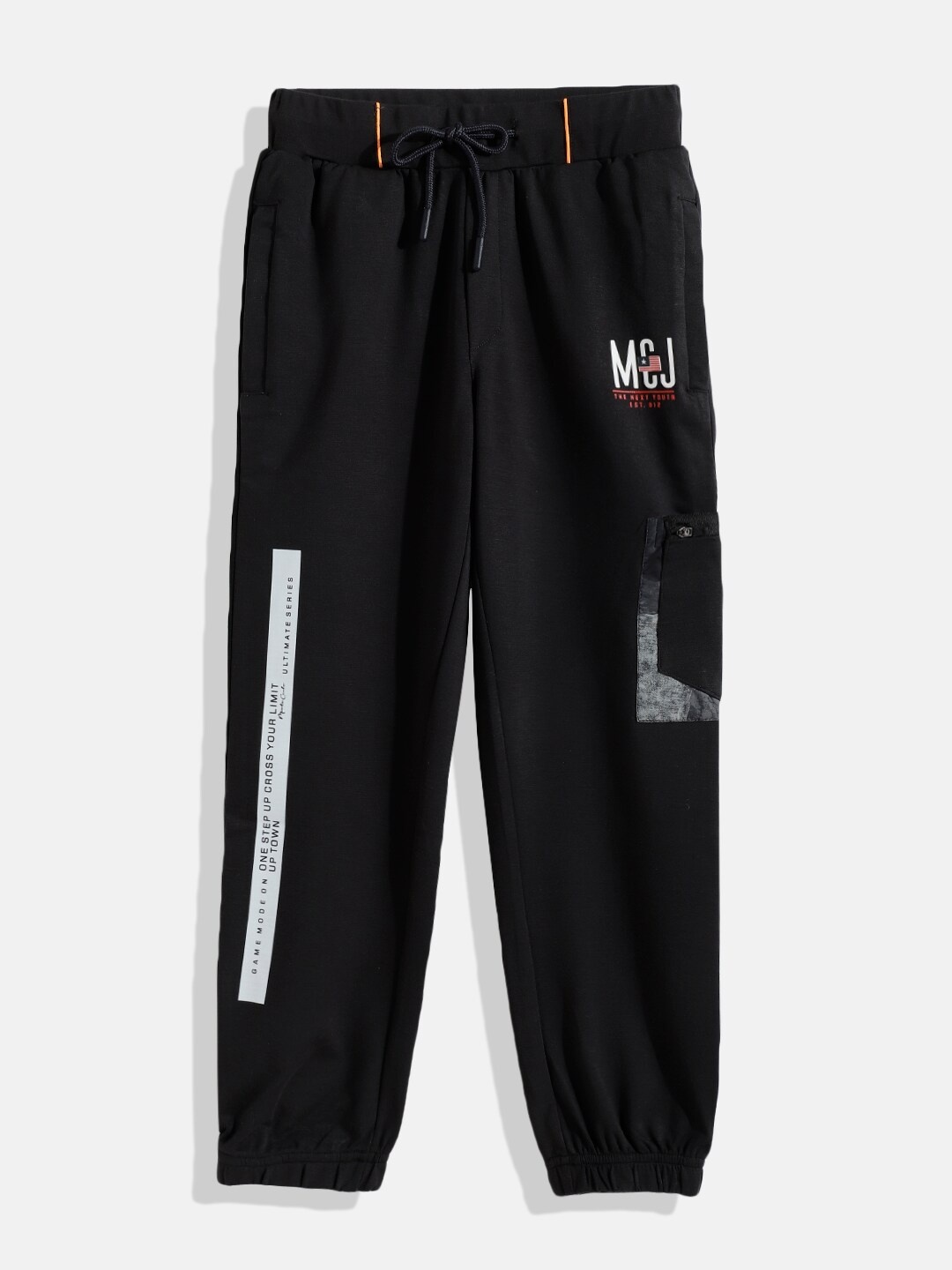 

Monte Carlo Boys Charcoal Grey Printed Detail Joggers