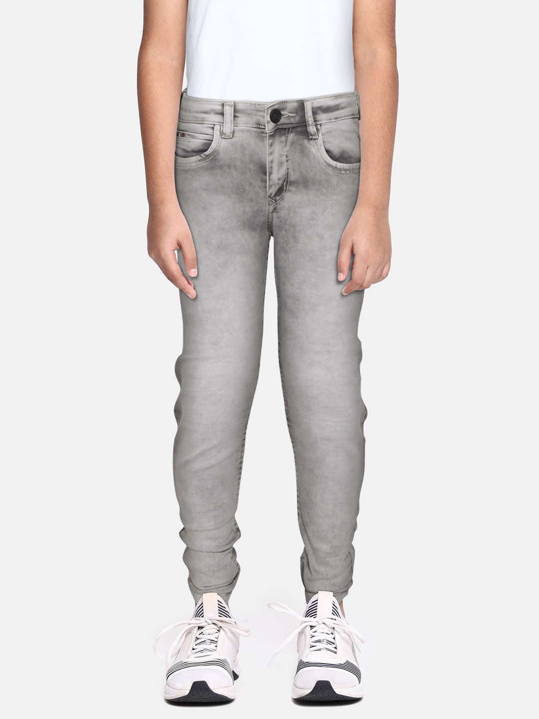

Monte Carlo Boys Grey Slim Fit Mid-Rise Heavy Fade Stretchable Jeans