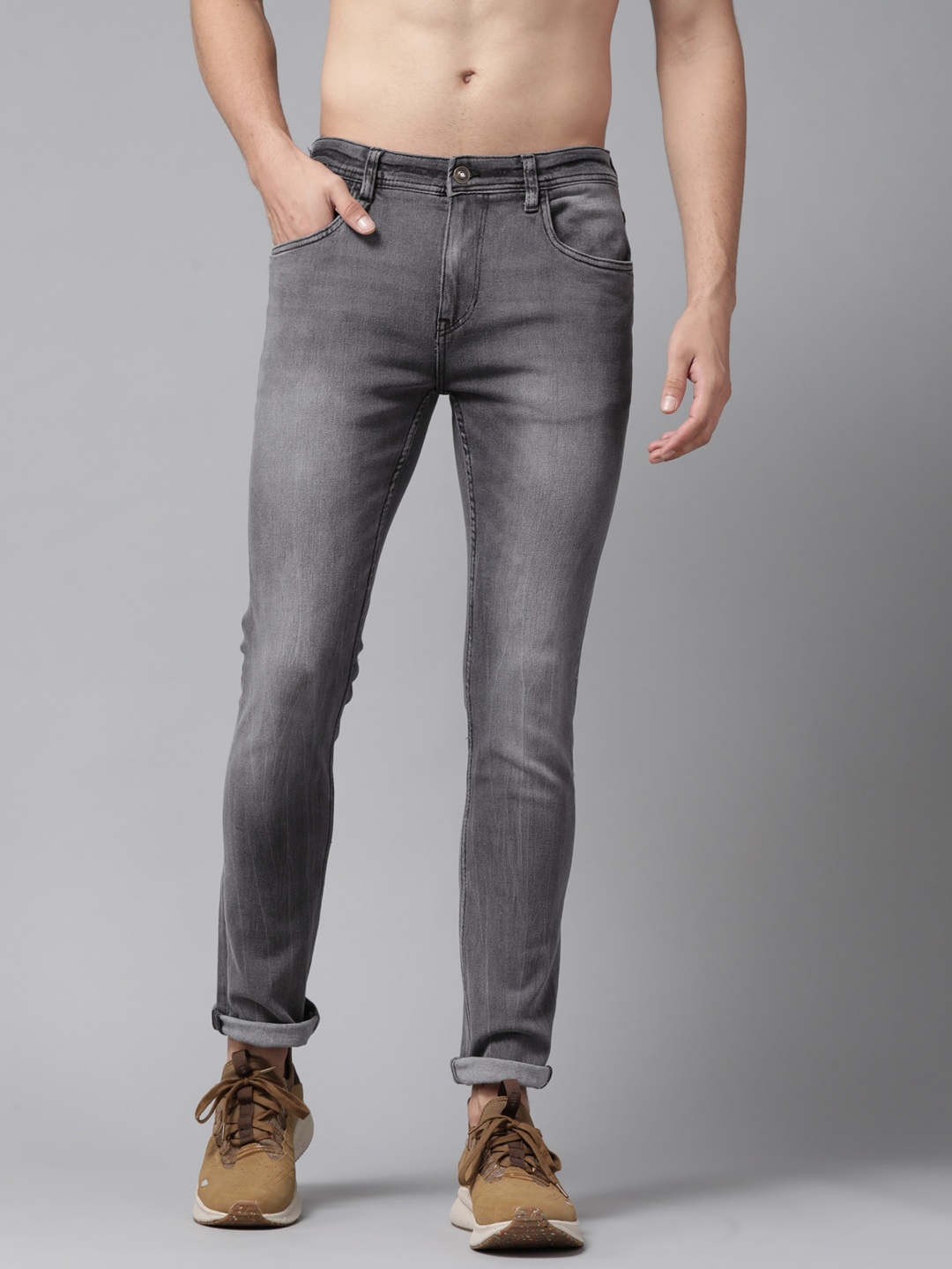 

The Roadster Lifestyle Co. Men Grey Skinny Fit Light Fade Stretchable Jeans