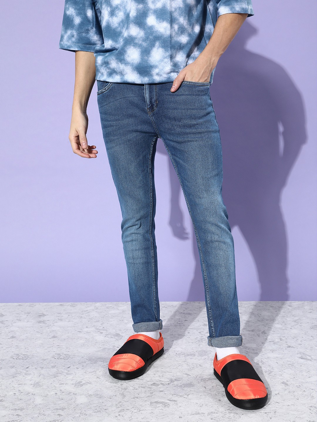 

Roadster Men Navy Blue Skinny Fit Light Fade Stretchable Jeans