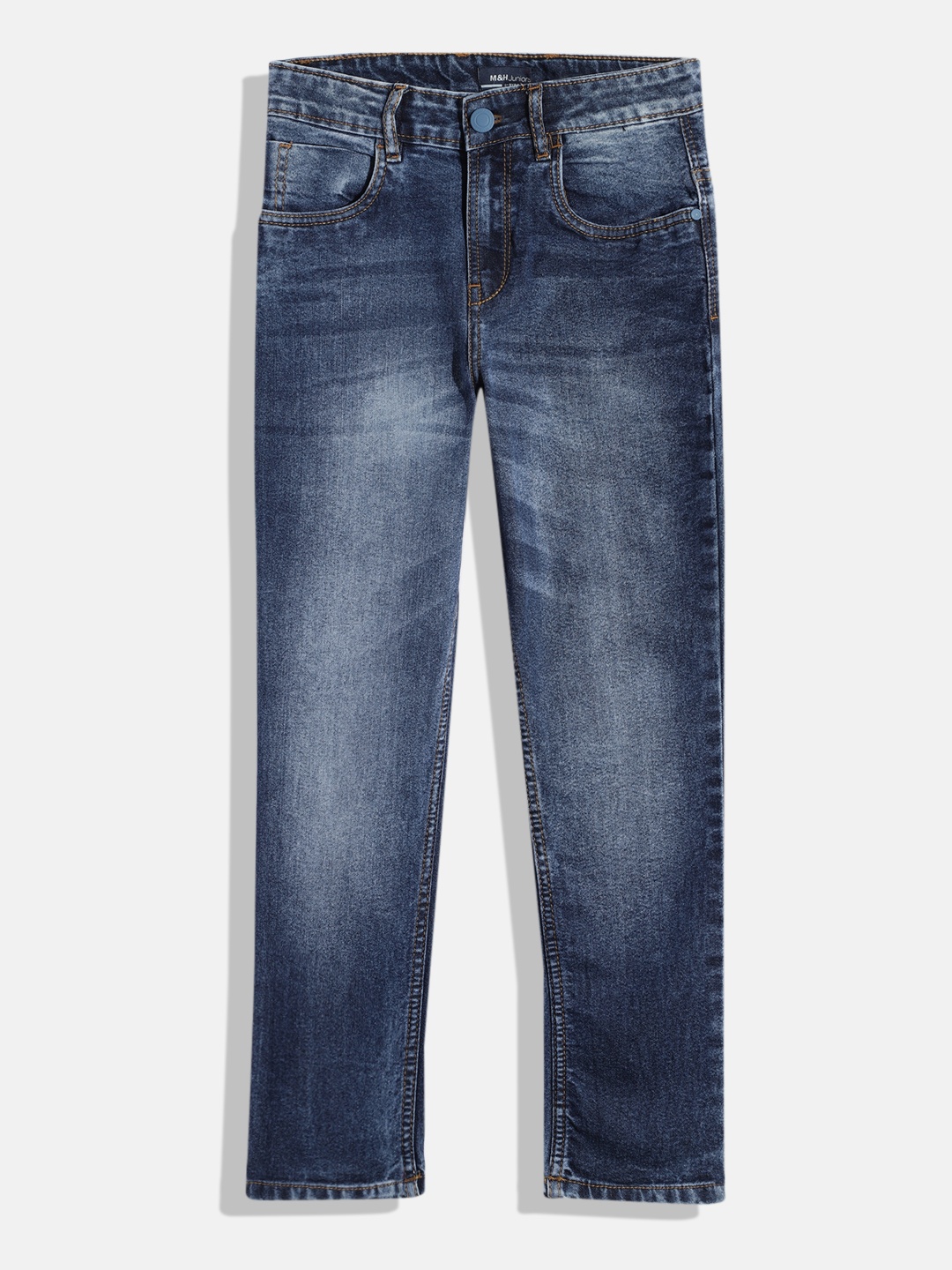 M&H Juniors Boys Slim Fit Clean Look Stretchable Jeans, Blue