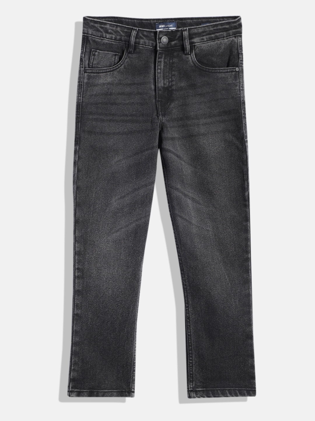

M&H Juniors Boys Slim Fit Clean Look Stretchable Jeans, Black