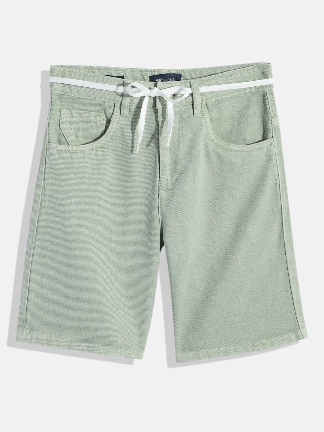 

M&H Juniors Boys Solid Denim Shorts, Green