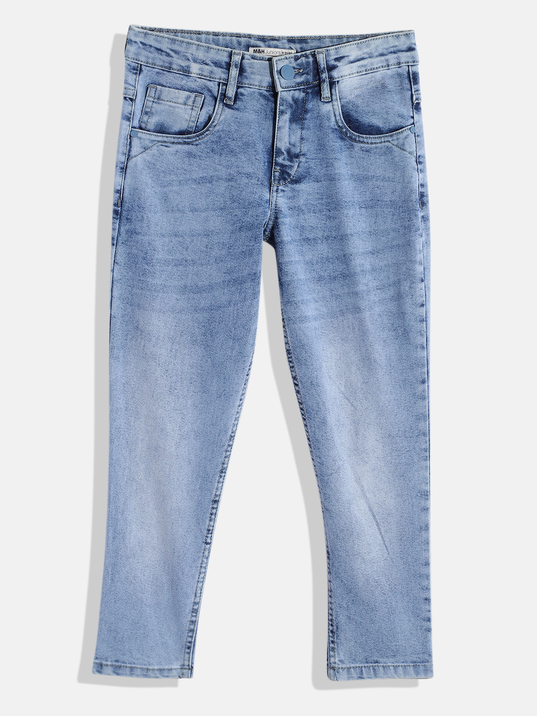 

M&H Juniors Girls Skinny Fit Heavy Fade Acid Wash Stretchable Jeans, Blue