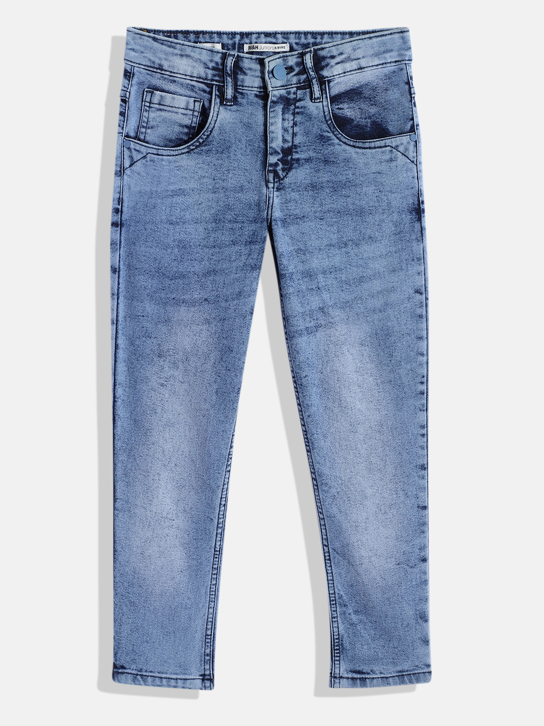 

M&H Juniors Girls Skinny Fit Heavy Fade Acid Wash Stretchable Jeans, Blue