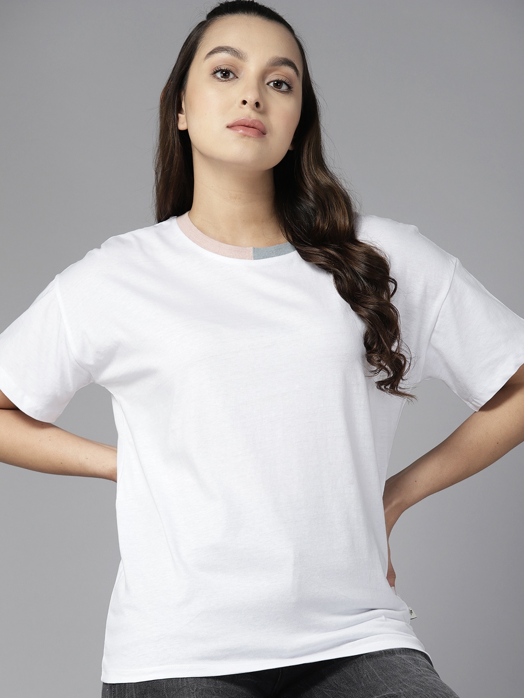 

The Roadster Lifestyle Co. Round Neck Pure Cotton T-shirt, White