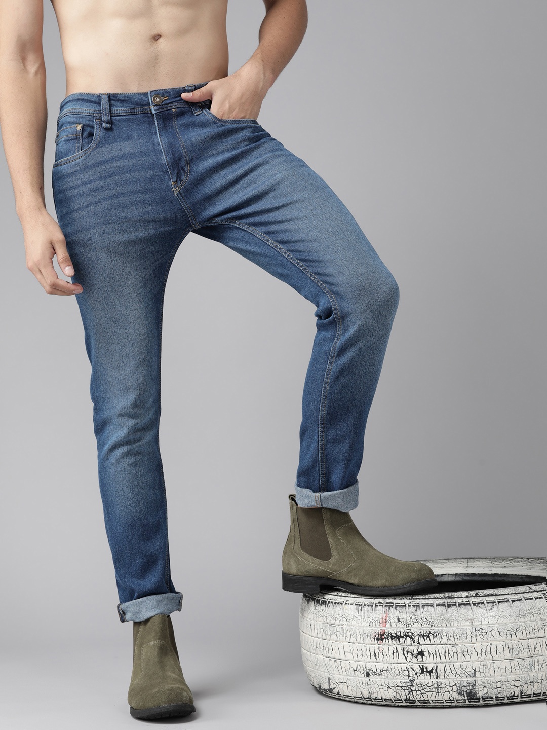 

Roadster Men Blue Skinny Fit Light Fade Stretchable Jeans