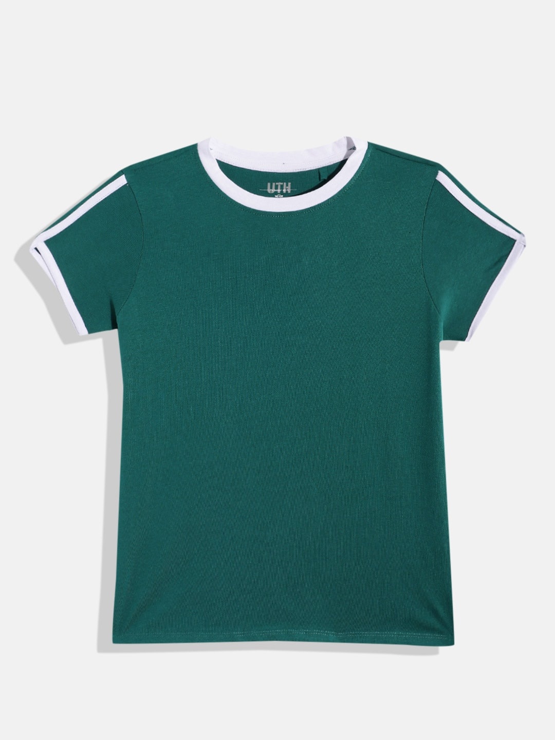

UTH by Roadster Teen Girls Pure Cotton T-shirt, Green