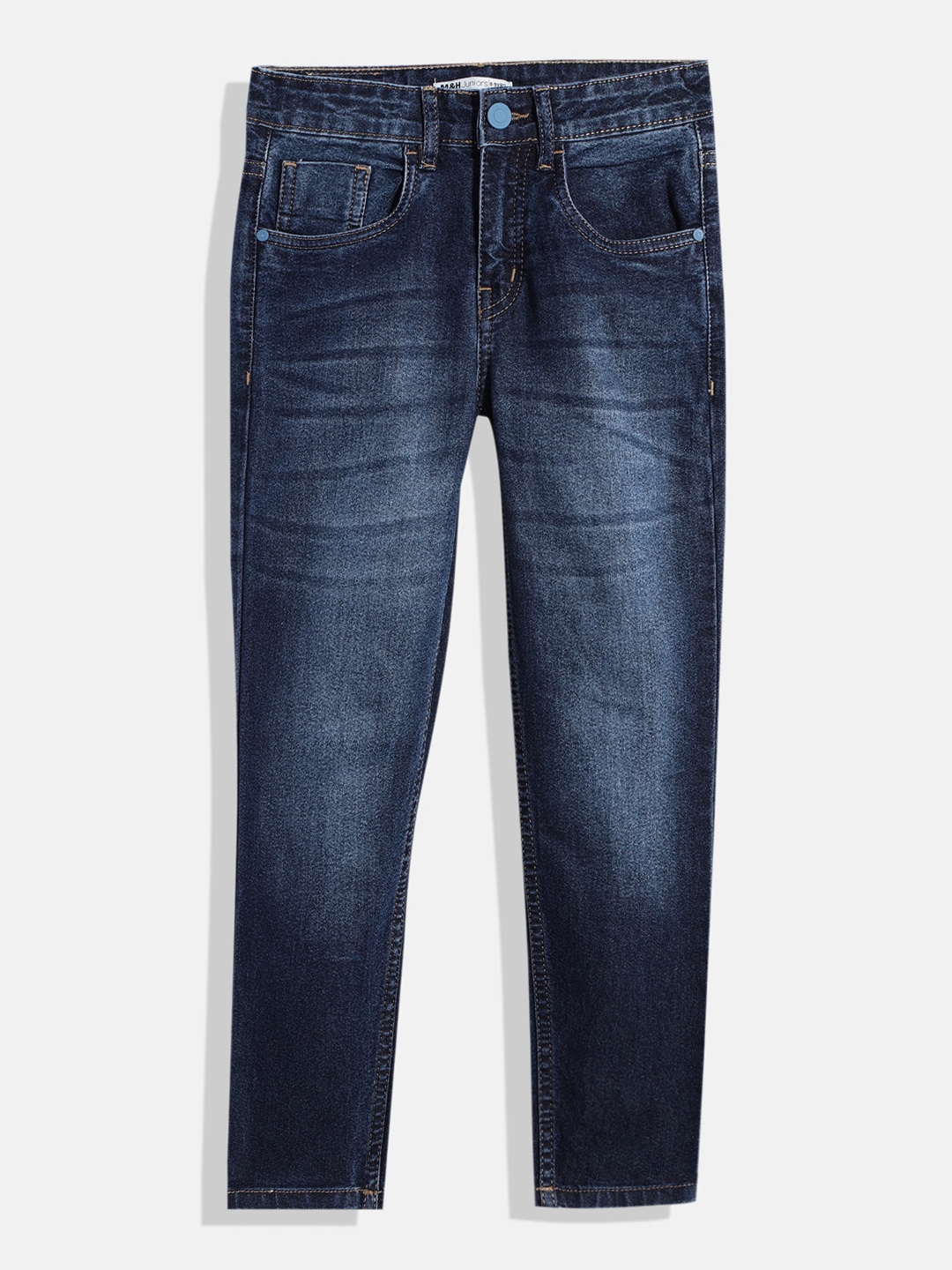 M&H Juniors Girls Skinny Fit Heavy Fade Stretchable Jeans, Blue