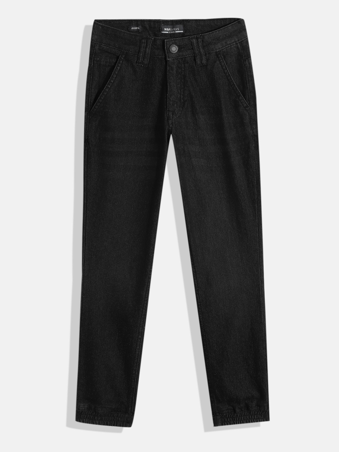 

M&H Juniors Boys Slim Fit Clean Look Stretchable Jogger Jeans, Black