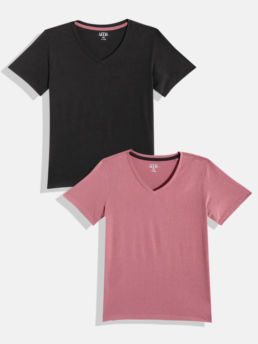 

UTH by Roadster Teen Girls Pack Of 2 Pure Cotton T-Shirts, Rose