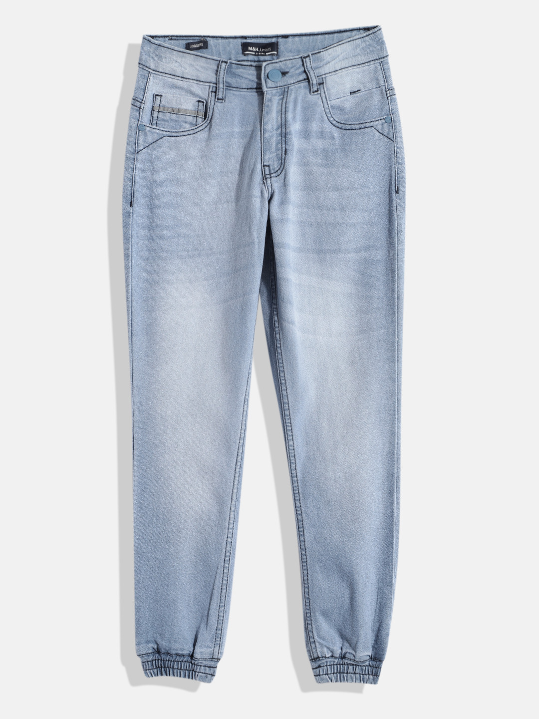 

M&H Juniors Boys Blue Clean Look Stretchable Jogger Jeans