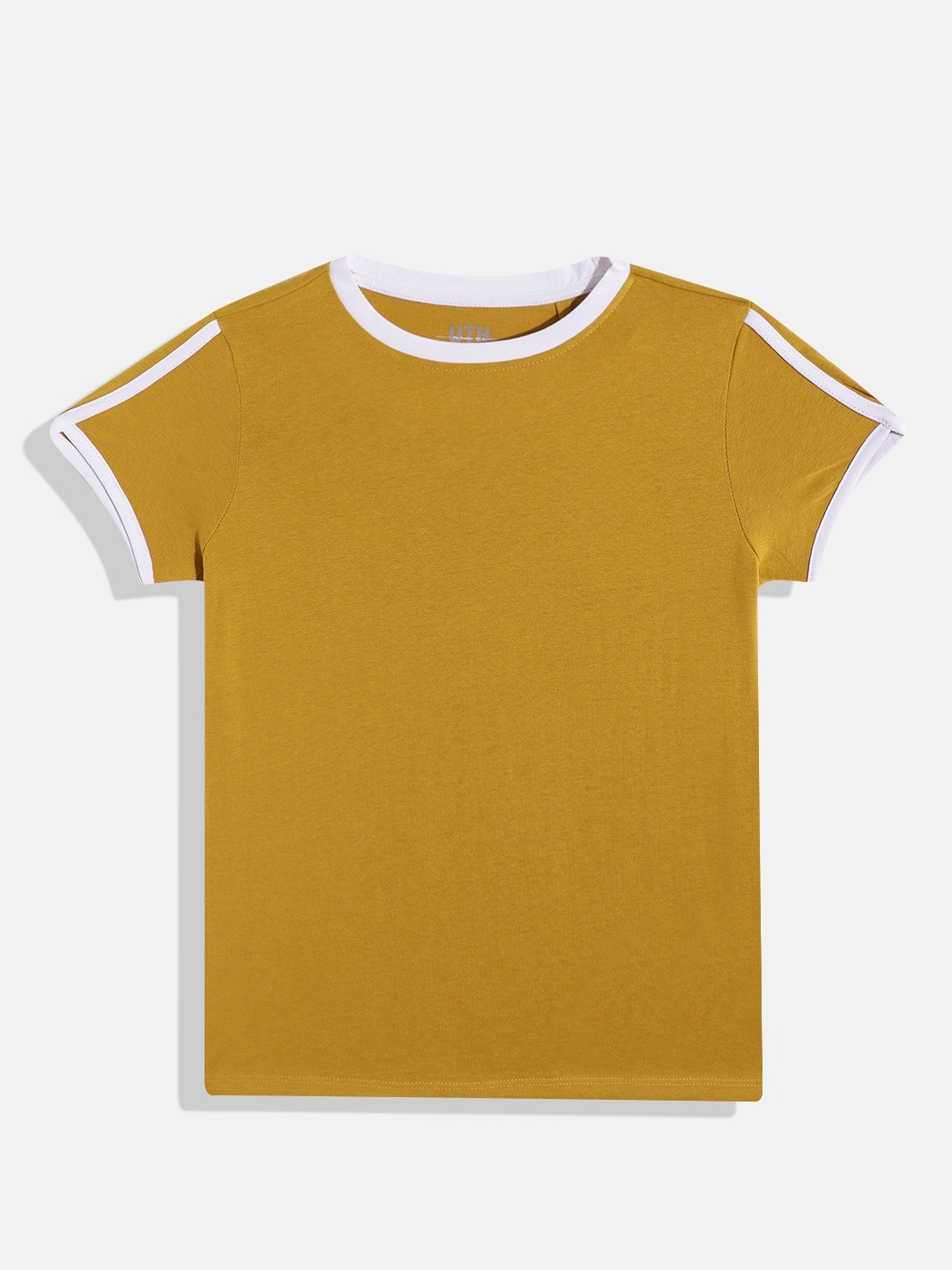 

UTH by Roadster Teen Girls Pure Cotton T-shirt, Yellow