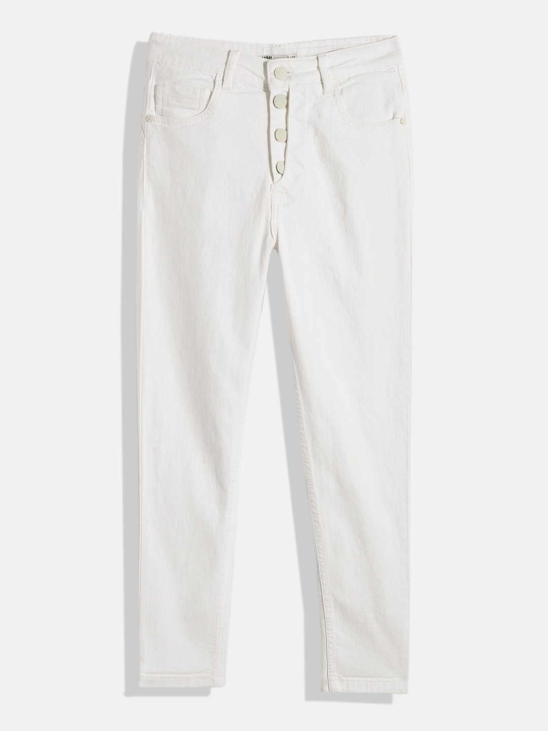 

M&H Juniors Girls White Skinny Fit Clean Look Stretchable Jeans