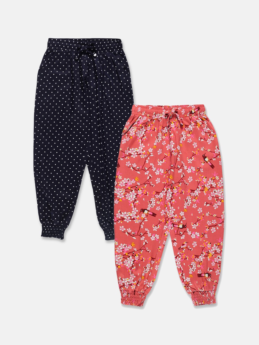 

PLUM TREE Girls Pack of 2 Relaxed Printed Harem Pant, Multi