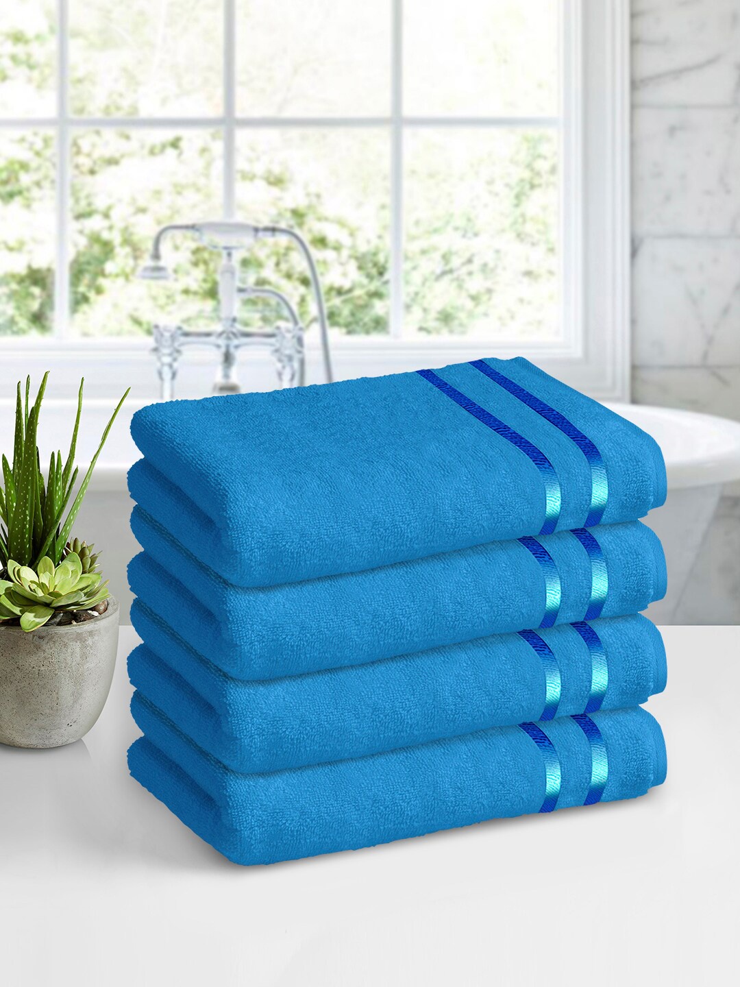 

Story@home Blue Set of 4 Super Absorbent Cotton 450GSM Bath Towel