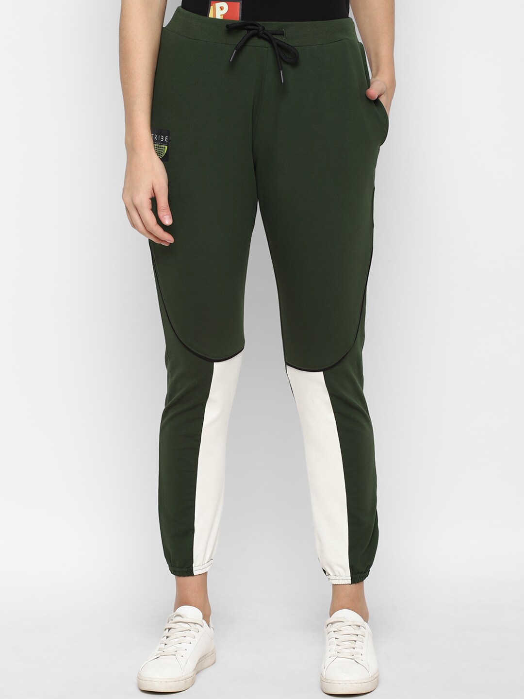 

Allen Solly Woman Women Olive Green Colourblocked Joggers