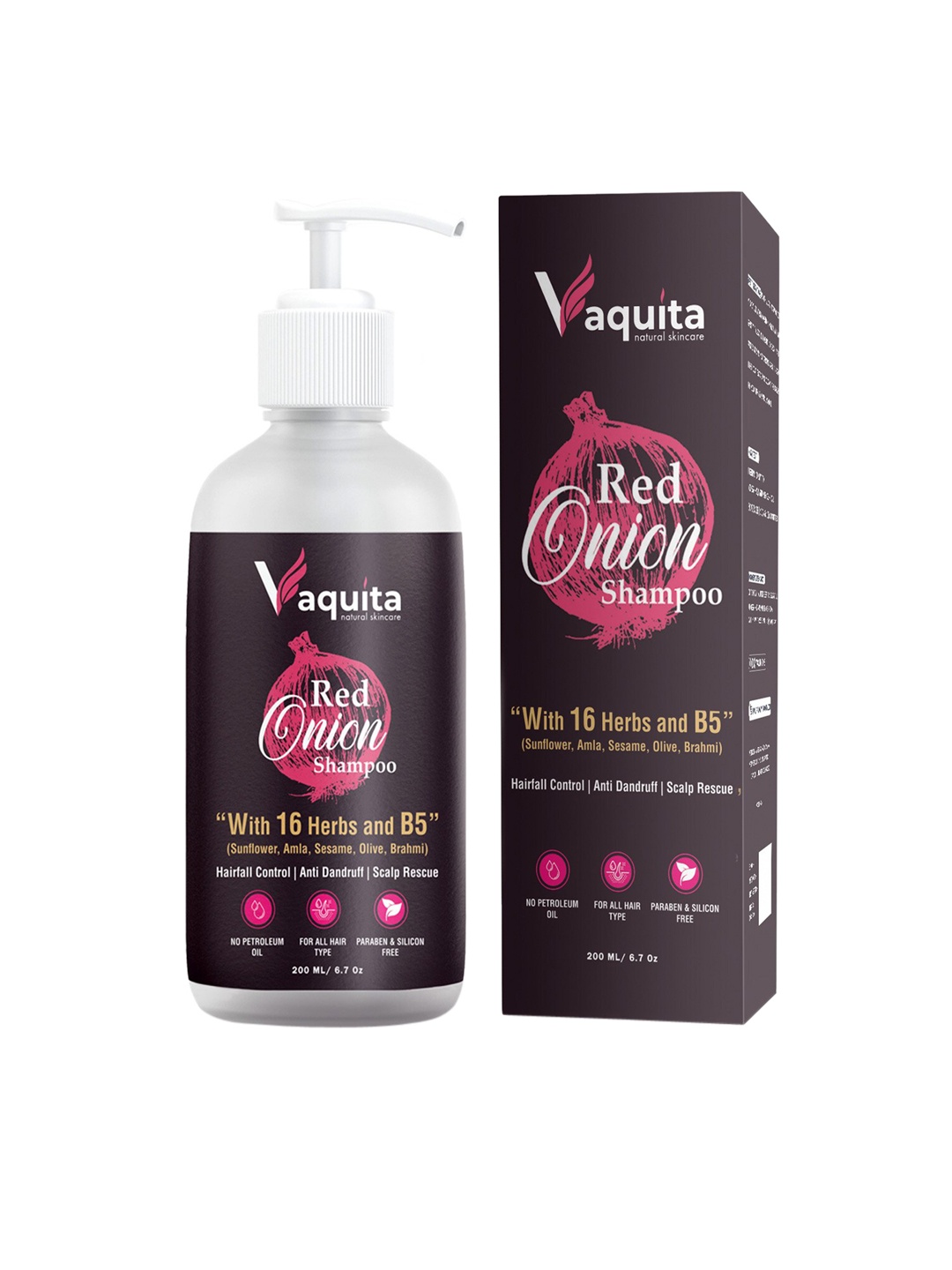 

VAQUITA Red Onion Shampoo 200ml, Purple